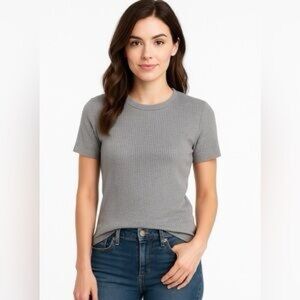 A new day Heather Gray Ribbed Tee